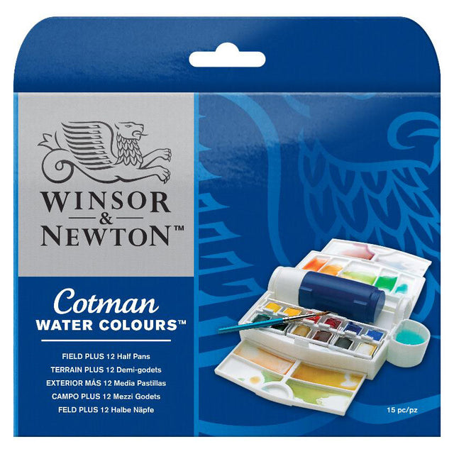 W&N Cotman Watercolour - Field Plus Set of 12 Half Pans