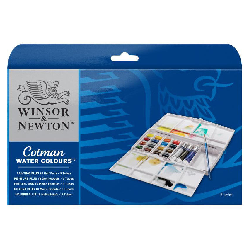 W&N Cotman Watercolour - Painting Plus Set of Half Pans & Tubes