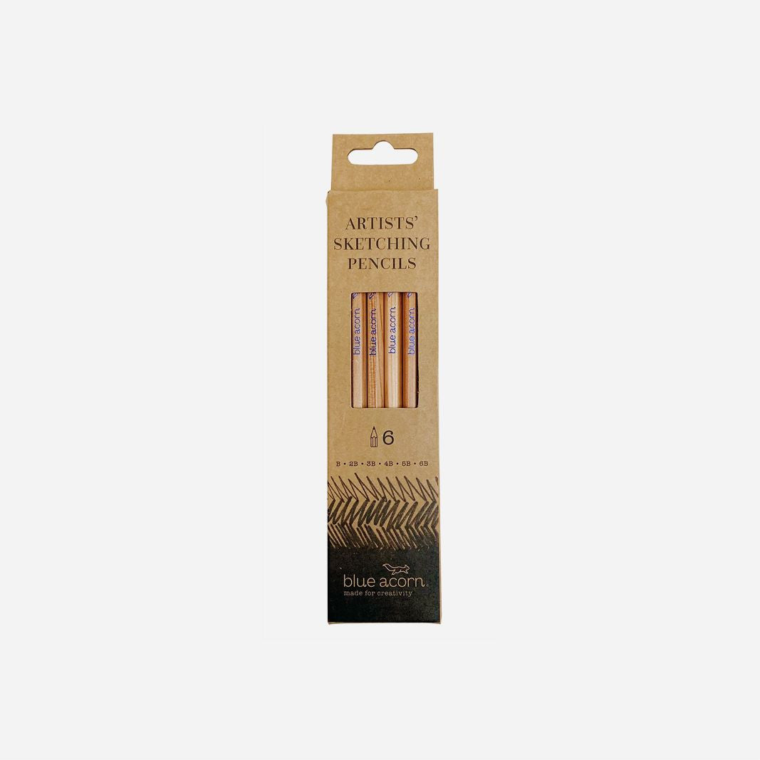 Blue Acorn - Artists' Sketching Pencil Set of 6