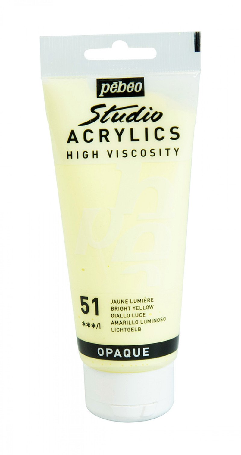 Pebeo Studio Acrylic - Bright Yellow - 100ml