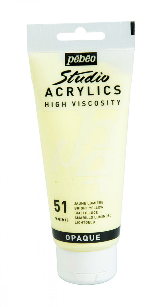 Pebeo Studio Acrylic - Bright Yellow - 100ml