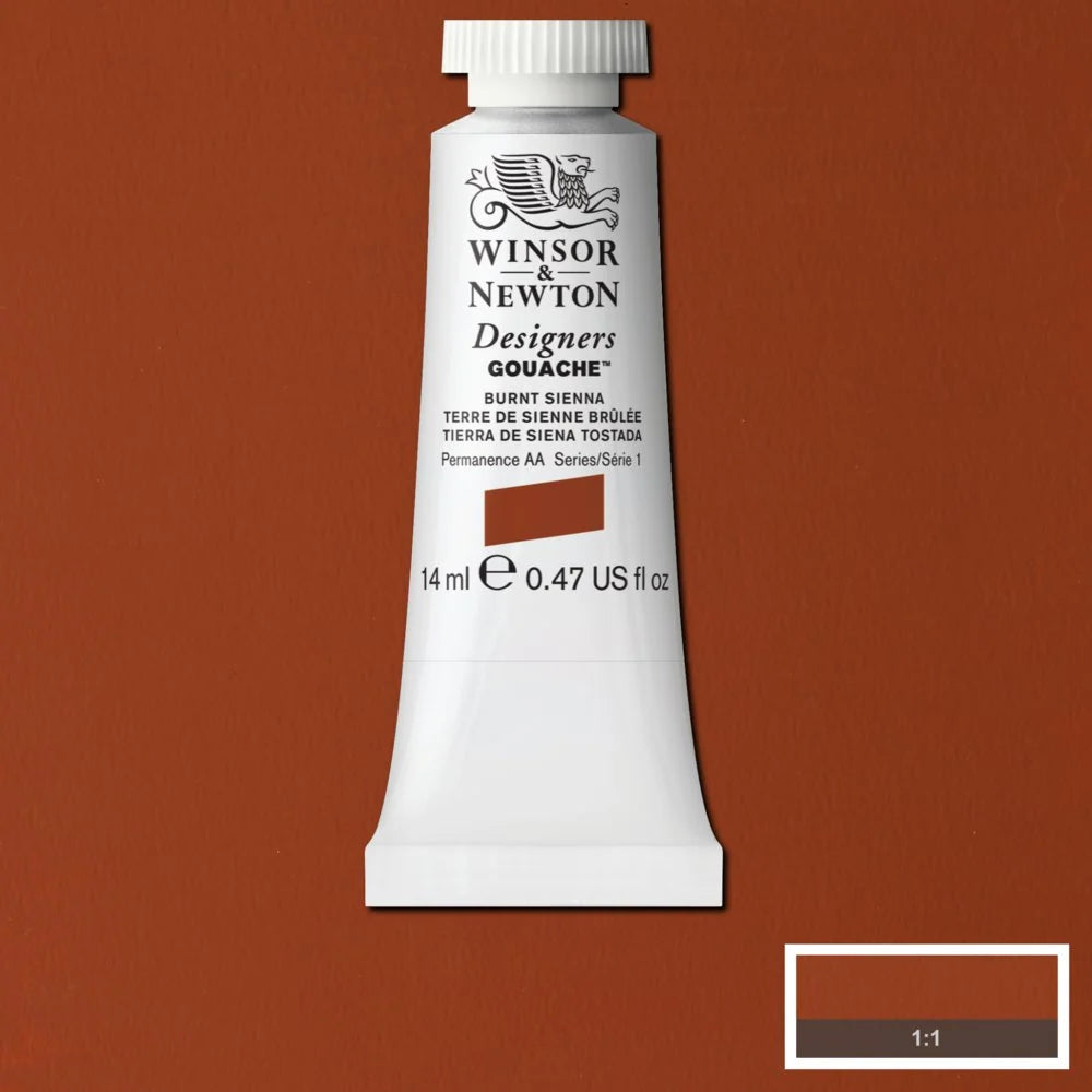 Winsor & Newton Designers' Gouache - Burnt Sienna S1 - 14ml