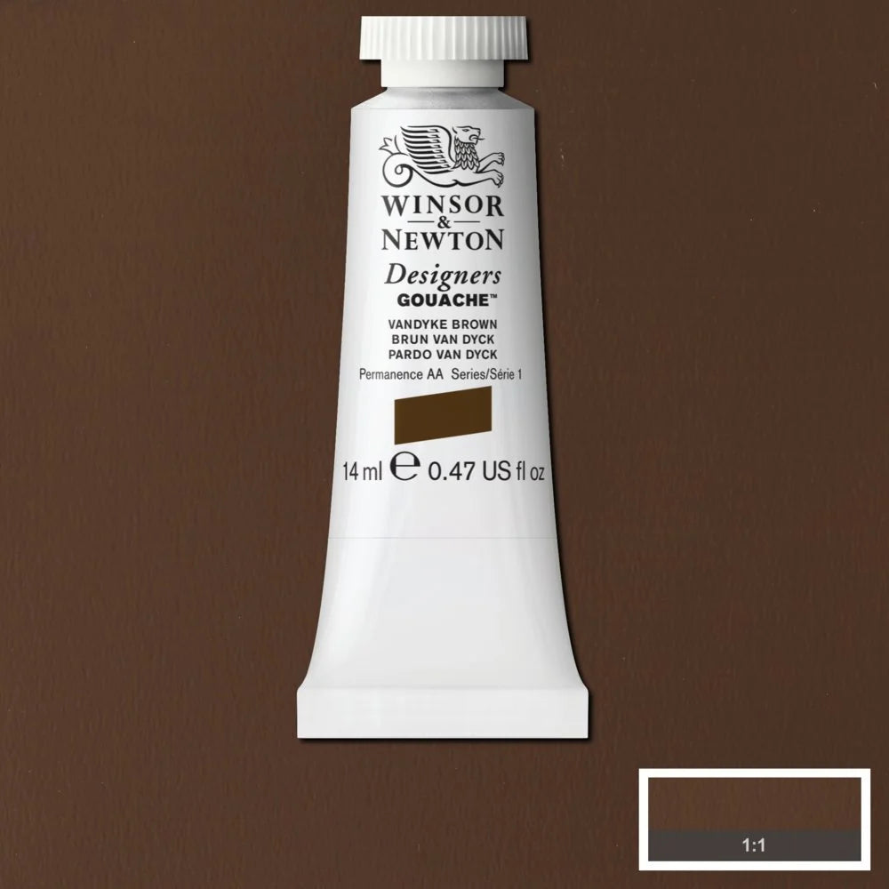 Winsor & Newton Designers' Gouache - Vandyke Brown S1 - 14ml