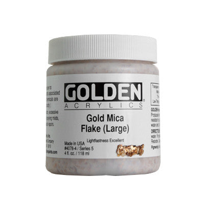 Golden Heavy Body Acrylic - Iridescent Gold Mica Flakes Large S5 - 237ml